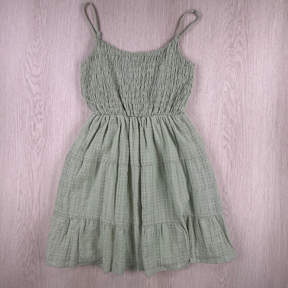 Sage Green Smocked Dress Hippieâ Rose Small Babydoll Cottagecore Boho Sundress